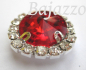 Preview: Strass Rund rot eingefasst 12 mm